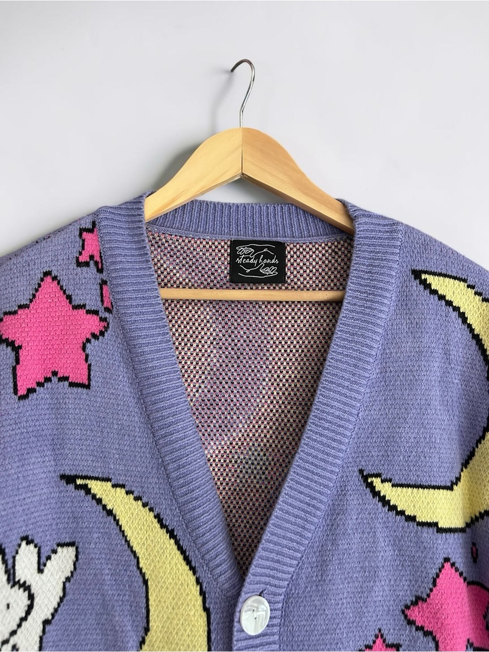 Steady Hands Sailor Moon Usagi Kawaii Fairycore Cardigan Purple S/M - Picture 7 of 10